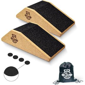 Cork Squat Wedge 2PCS | Squat Wedges for Weightlifting | Anti-slip Enhanced Grip Surface | Squat Wedge Calf Raise Yoga Block