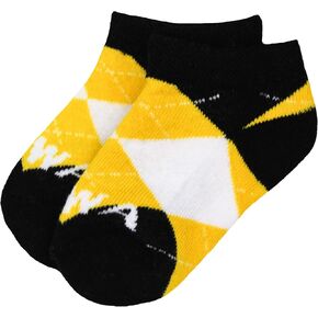 NCAA Iowa Hawkeyes للجنسين Iowa Baby Argyle No Showiowa Baby Argyle No Show، أسود، BAX 12-24 شهرًا