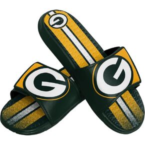 FOCO Green Bay Packers NFL Mens Team Stripe Gel Slide - XL