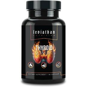 Leviathan Thyroid Support | Energy & Thyroid Health & Iodine Supplement, Selenium, Zinc, Manganese, Copper, L Tyrosine, Guggul Support for Women & Men