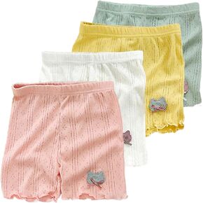 4 Pack Girls Shorts Girls Bike Shorts Cotton Shorts Toddler Summer Shorts Safety Underdress for Toddler Girls