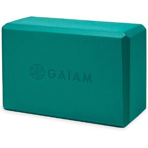 Gaiam Yoga Block - Supportive Latex-Free EVA Foam Soft Non-Slip Surface for Yoga, Pilates, Meditation, Lush Teal