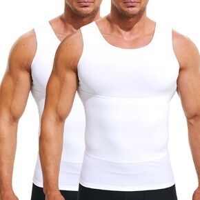 Mens Compression Shirt Slimming Undershirt Body Shaper Vest Workout Tank Tops Shapewear Abs Abdomen