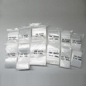 PACK Of 100 CLEAR PLASTIC RECLOSABLE ZIP BAGS - Bulk 2 mil Thick Strong & Durable Poly Baggies With Resealable Zip Top Lock For Travel, Storage, Packaging & Shipping. (5"" x 5"" inch)