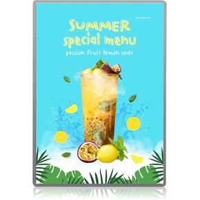 Slim LED Light Box Graphics Effortless Plug-in Advertising Frame Display 24"x36" 1 Unit，for Advertising, Restaurant menu and Movie Poster Frame, Silver