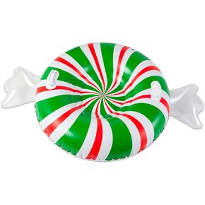 BigMouth Inc. Peppermint Snow Tube, Inflatable Sled for Kids and Adults