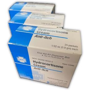 Hart Health 1% Hydrocortisone Anti-Itch Cream, Maximum Strength, 3 Boxes, 75 Foil Packets