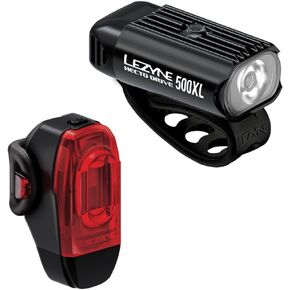 Lezyne Hecto Drive 500XL and KTV Drive Pro+ Bicycle Light Set, Front and Rear Pair, 500/150 Lumen, White/Red LED, Road, Mountain, Gravel Bike, USB/USB-C Rechargeable