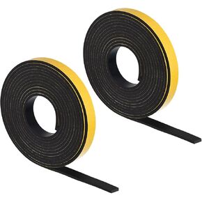 MECCANIXITY Adhesive Neoprene Rubber Strips Sheet 1" Wide x 118" Long x 0.12" Thick Rubber Weather Stripping for DIY Seal Pads Sound-Proofing Pack of 1