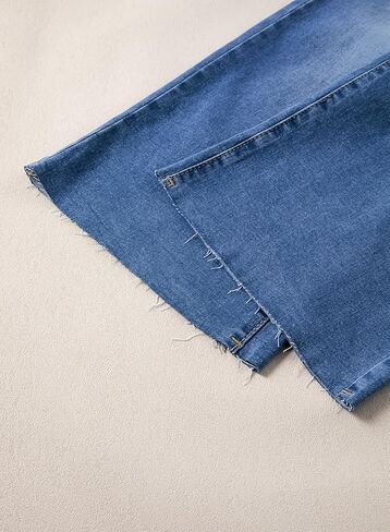 Sidefeel Women's Wide Leg Jeans High Waist Stretchy Straight Leg Denim Pants in Kuwait