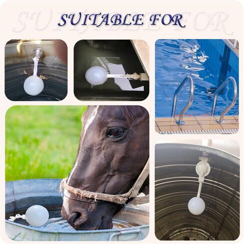 صمام تعويم، 1/2 بوصة صمام تعويم مياه قابل للتعديل، صمام تعويم بلاستيكي للتحكم في مستوى المياه أوتوماتيكيًا بالكامل، وحدة تحكم أوتوماتيكية في مستوى المياه لخزان المياه، حمامات السباحة، أحواض الماشية، مضخة المياه، حوض المياه. in Kuwait