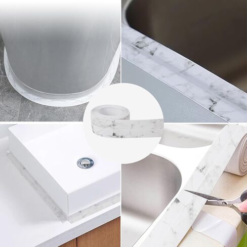 Caulk Tape Sealant Strip, Waterproof Self Adhesive Caulking Tape, Bath and Kitchen Sink Tub and Wall Sealing Tape for Kitchen Countertop, Toilet, Bathtub Floor Wall Edge Protector (1 White) in Saudi Arabia