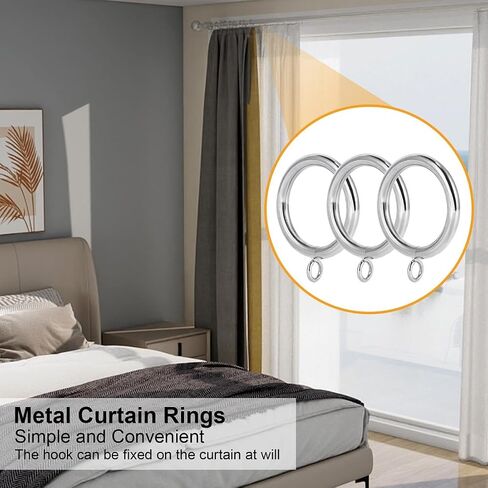 Thick Metal Curtain Rings,1.5-Inch Inner Diameter, 0.24-Inch Wire Diameter Fit up 1.2-inch Rod (Black-40pcs) in Saudi Arabia