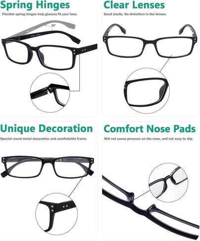 Eyekepper 5 Pack Blue Light Filter Glasses Classic Rectangular Computer Eyeglasses +0.00 in Saudi Arabia