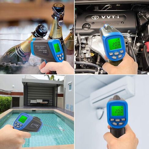 HOLDPEAK جهاز قياس متعدد ومقياس حرارة بالأشعة تحت الحمراء ومجموعة أدوات اختبار، مقياس فولتميتر تيار متردد/تيار مستمر NCV HP-39C جهاز قياس متعدد محمول، سلاسل اختبار، (-50 ~ 550 درجة مئوية) مسدس درجة حرارة ليزر رقمي غير قابل للتلامس، ليس للبشر. in Kuwait