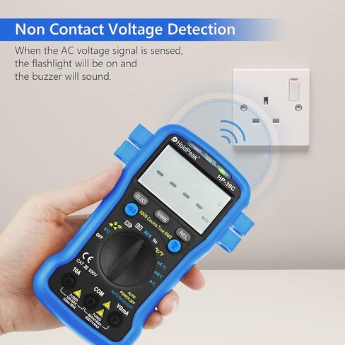 HOLDPEAK جهاز قياس متعدد ومقياس حرارة بالأشعة تحت الحمراء ومجموعة أدوات اختبار، مقياس فولتميتر تيار متردد/تيار مستمر NCV HP-39C جهاز قياس متعدد محمول، سلاسل اختبار، (-50 ~ 550 درجة مئوية) مسدس درجة حرارة ليزر رقمي غير قابل للتلامس، ليس للبشر. in Kuwait