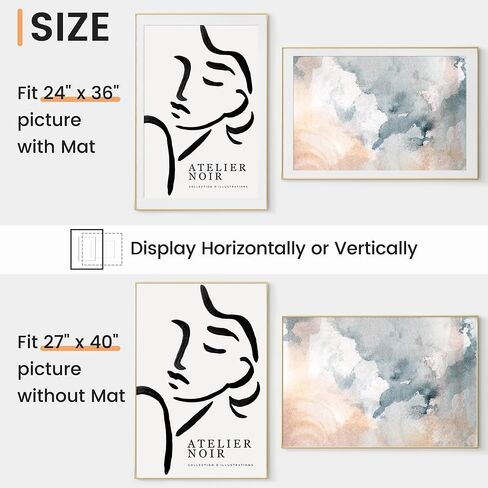 18x24 inch Metal Poster Frame - 18 x 24 Thin Aluminum Picture Frames Matted for 16x20 Photos, Artworks, Prints, Puzzle - High Definition Plexiglass - Vertical and Horizontal Display - Wall Hook Hanging Hardware Included - Gold, Set of 4 in Saudi Arabia