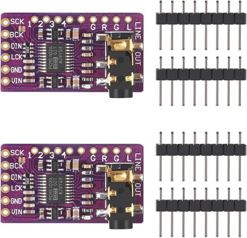 AITRIP 2 قطعة PCM5102 I2S IIS وحدة فك تشفير الصوت الرقمي DAC بدون فقدان وحدة صوت محول DAC ستيريو رقمي إلى تناظري متوافقة مع Arduino Raspberry Pi in Saudi Arabia