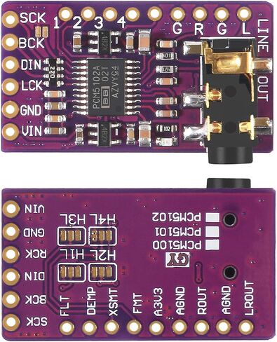 AITRIP 2 قطعة PCM5102 I2S IIS وحدة فك تشفير الصوت الرقمي DAC بدون فقدان وحدة صوت محول DAC ستيريو رقمي إلى تناظري متوافقة مع Arduino Raspberry Pi in Saudi Arabia