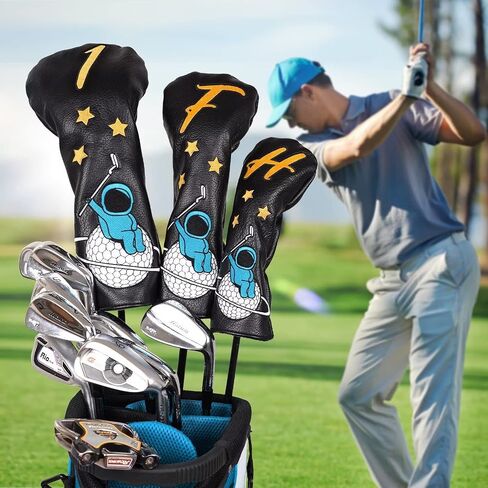 Astronaut Series Golf Headcovers, Synthetic Leather Golf Head Covers for Driver, Fairway Wood and Hybrid, Golf Putter Covers for Mallet and Blade in Kuwait