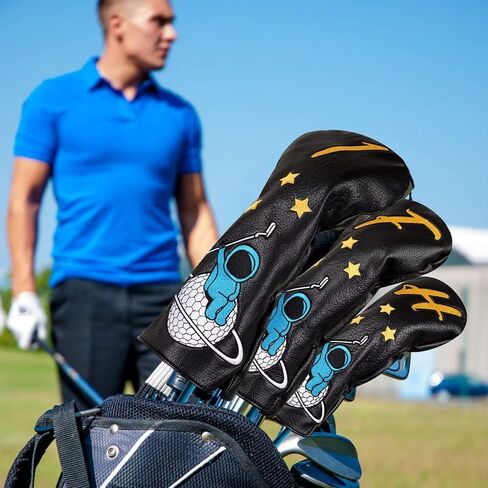 Astronaut Series Golf Headcovers, Synthetic Leather Golf Head Covers for Driver, Fairway Wood and Hybrid, Golf Putter Covers for Mallet and Blade in Kuwait
