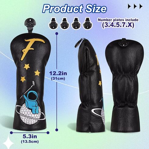 Astronaut Series Golf Headcovers, Synthetic Leather Golf Head Covers for Driver, Fairway Wood and Hybrid, Golf Putter Covers for Mallet and Blade in Kuwait