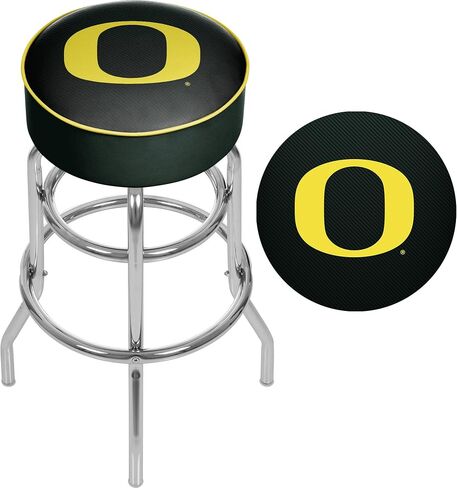 العلامة التجارية Gameroom University of Oregon Chrome Bar Stool مع دوار من ألياف الكربون in Saudi Arabia