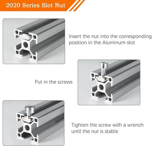 100 PCS M3 T-Nuts, T Slot Nut, T Slot-Nut for 2020 Aluminum Extrusion Profile, 2040 Series, T Track, 3D Printers Accessories in Kuwait