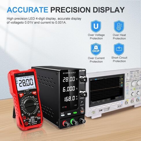 NICE-POWER DC Power Supply Variable 120V 3A 360W LiFePO4 Nickel-Metal Lithium Ion Hydride Battery Charger 6V 12V 24V 36V 48V 60V 92V 100V Battery Charging Bench Power Supplies Output OCP Ah Display in Kuwait