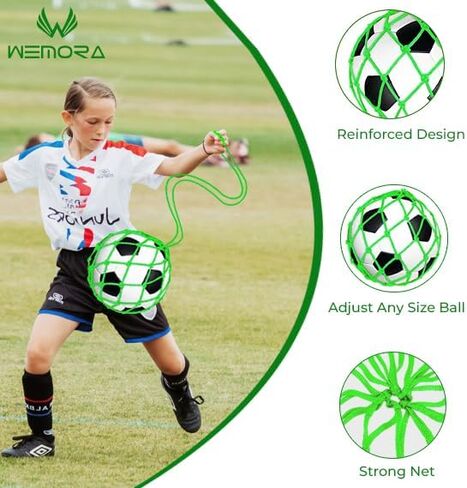شبكة كرة قدم سولو كيكر ومساعدة تدريب مثالية للأطفال والشباب والكبار تناسب الكرة مقاس 3 4 5 شبكة شعوذة لمدرب بنجي in Kuwait