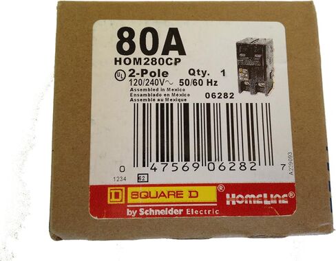 قاطع دائرة مربع D، 80 أمبير، ثنائي القطب، HOM280 من Square D Homeline in Saudi Arabia