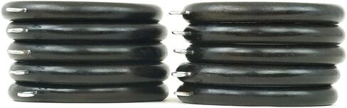 Wooden Curtain Drapery Rod Rings for 1-1.5 inch Curtain Rod Pole, Wooden Drapery Curtain Rod Rings with Screw Eye- Inner Día 2.5'' & Outer Día 3.5'' (Black) in Saudi Arabia