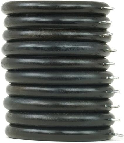 Wooden Curtain Drapery Rod Rings for 1-1.5 inch Curtain Rod Pole, Wooden Drapery Curtain Rod Rings with Screw Eye- Inner Día 2.5'' & Outer Día 3.5'' (Black) in Saudi Arabia