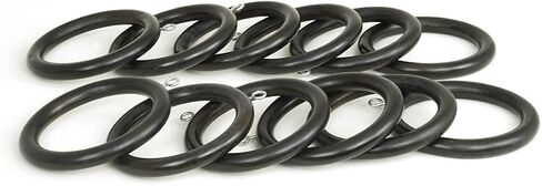 Wooden Curtain Drapery Rod Rings for 1-1.5 inch Curtain Rod Pole, Wooden Drapery Curtain Rod Rings with Screw Eye- Inner Día 2.5'' & Outer Día 3.5'' (Black) in Saudi Arabia