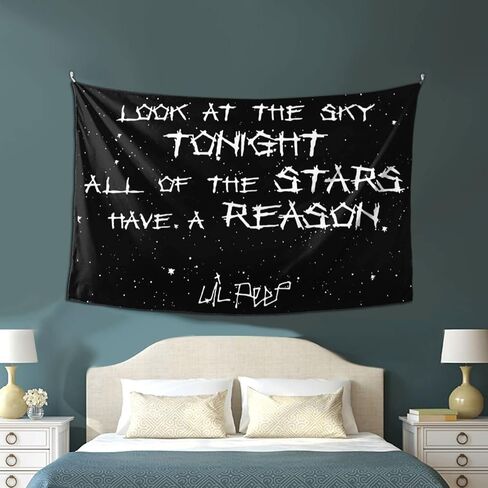 Lil Peep Tapestries Love Rapper Tapestry Wall Hanging Room Art Home Decoration Gift Bedroom Decor Living Room Door Curtain Balcony 60x40in in Saudi Arabia