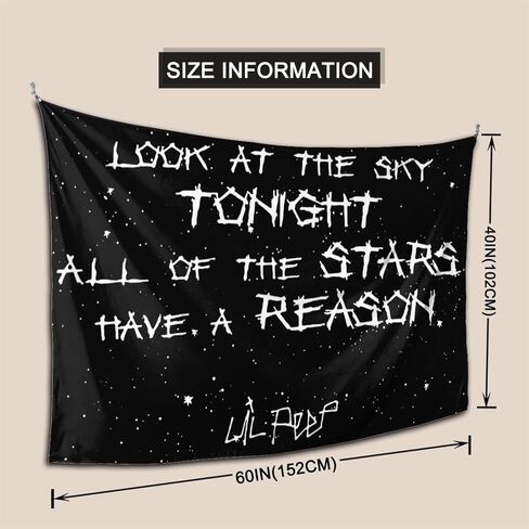 Lil Peep Tapestries Love Rapper Tapestry Wall Hanging Room Art Home Decoration Gift Bedroom Decor Living Room Door Curtain Balcony 60x40in in Saudi Arabia
