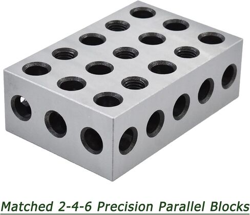 1 Pair of Matched 2-4-6 Accuracy Parallel Blocks, 23-Hole 0.0003 Inch Alloy Steel 246 Blocks in Saudi Arabia