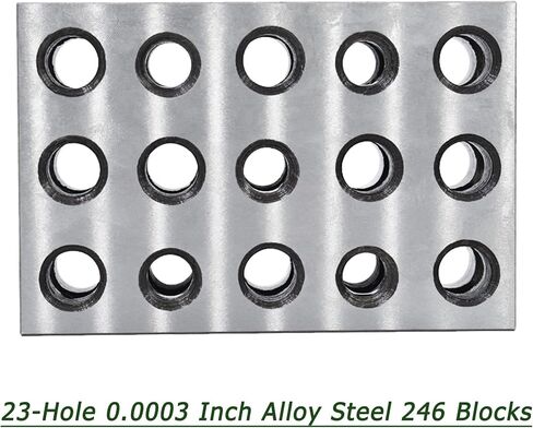 1 Pair of Matched 2-4-6 Accuracy Parallel Blocks, 23-Hole 0.0003 Inch Alloy Steel 246 Blocks in Saudi Arabia