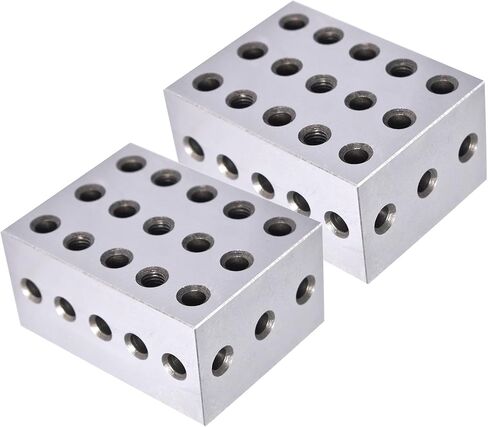 2-3-4 Blocks Matched Pair 23 Holes 2 3 4 Blocks .0003 Precision Ground Machinist Set Up Blocks HRC 55-62 in Saudi Arabia