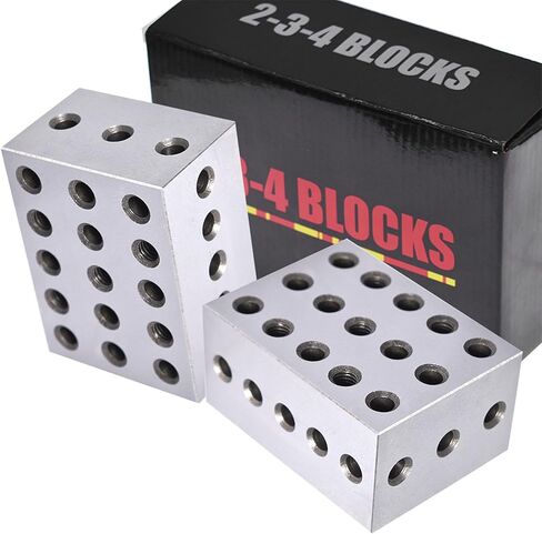 2-3-4 Blocks Matched Pair 23 Holes 2 3 4 Blocks .0003 Precision Ground Machinist Set Up Blocks HRC 55-62 in Saudi Arabia
