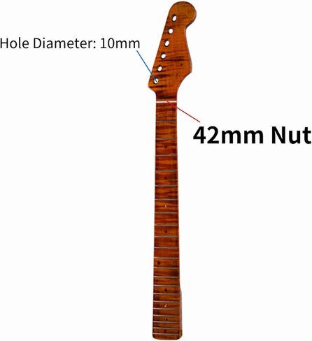 رقبة جيتار 21 فريت، رقبة جيتار كهربائي من خشب القيقب المحمص اللهب لاستبدال أجزاء الجيتار طراز TL (طبيعي، لـ TL) in Kuwait