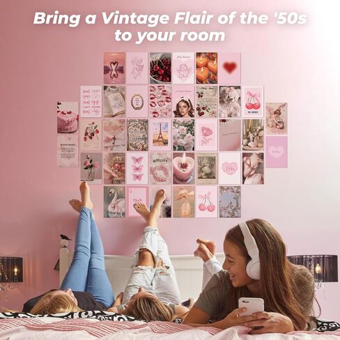 97 Decor Pink Coquette Room Decor Aesthetic - Girly Coquette Wall Decor, Light Pink Posters for Room Aesthetic Pictures, Vintage Coquette Decor Downtown Collage Kit for Teen Girl Dorm Bedroom (4x6) in Saudi Arabia