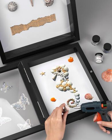 قطعتان من إطار صناديق الظل مقاس 8 × 10 بوصة، حافظات عرض صندوق الظل الأسود للزهور، حافظة عرض الذاكرة مع مساحة 1.58 بوصة لمجموعتك، والهدايا التذكارية، والتذكارات، والصور in Kuwait