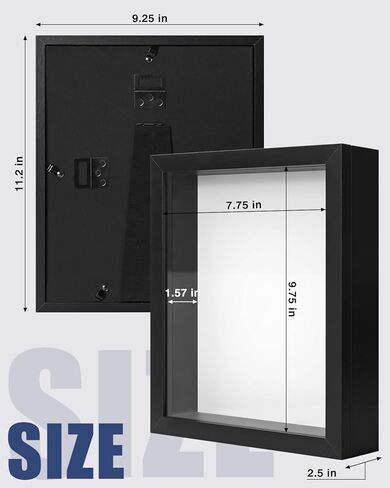 قطعتان من إطار صناديق الظل مقاس 8 × 10 بوصة، حافظات عرض صندوق الظل الأسود للزهور، حافظة عرض الذاكرة مع مساحة 1.58 بوصة لمجموعتك، والهدايا التذكارية، والتذكارات، والصور in Kuwait