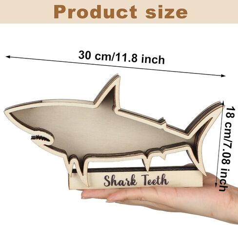 Yousoontic Shark Tooth Display Case Shark Teeth Shadow Box Collection Wood Shark Teeth Holder Gifts for Vacation Beach Home Decor (6 x 3 Inch) in Saudi Arabia