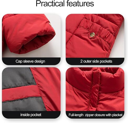 سترة كريسونو النسائية المنتفخة خفيفة الوزن بأكمام قصيرة وقابلة للتعبئة in Kuwait