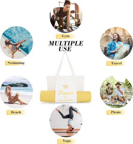 Yoga, Yoga Bag, Yoga Mat Bag, Yoga Mat Holder, Yoga Mat Bag Carrier, Yoga Accessories for Women,Tote Bag with Yoga Mat Carrier for Office, Workout, Pilates, Travel, Beach and Gym in Saudi Arabia