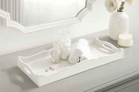 Kate and Laurel Astral Decorative Wood Tray, 10x24, Gray in Saudi Arabia