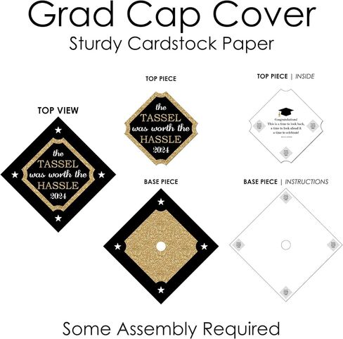 Big Dot of Happiness Grad Baseball - 2024 Graduation Cap Decorations Kit - Grad Cap Cover in Saudi Arabia