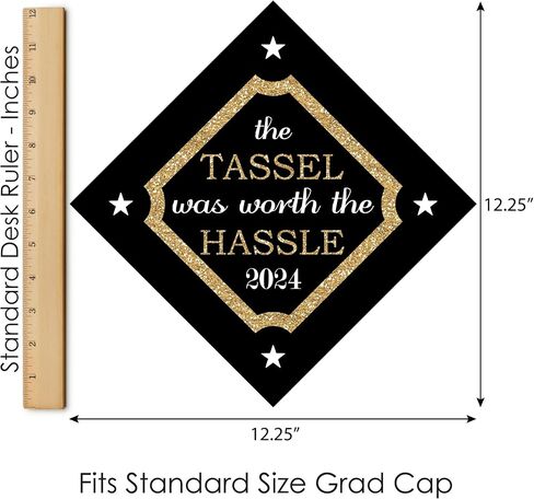 Big Dot of Happiness Grad Baseball - 2024 Graduation Cap Decorations Kit - Grad Cap Cover in Saudi Arabia